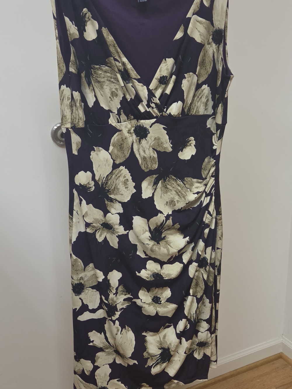 American Living Purple Dress with Cream Floral Print